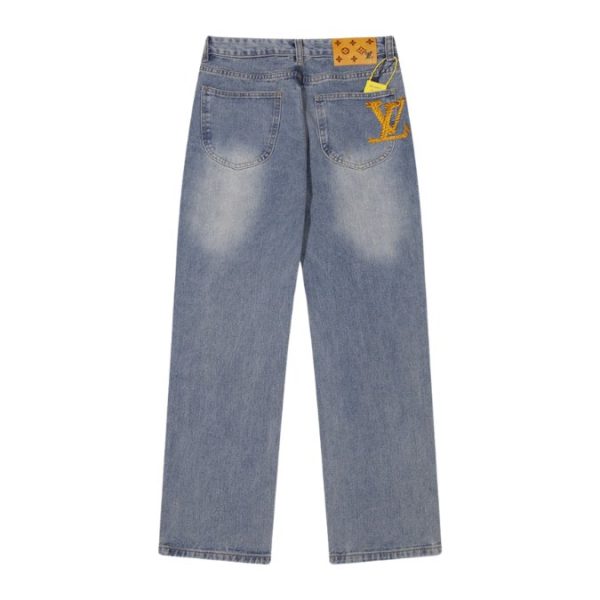 Jeans Louis Vuitton LV Light Wash Embroidered - Image 2
