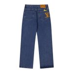 Jeans Louis Vuitton LV Blue Embroidered Logo - Image 2