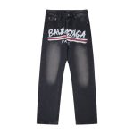 Jeans Balenciaga Paris Black Graphic Logo
