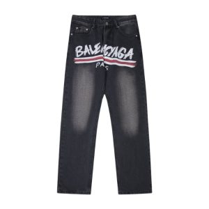 Jeans Balenciaga Paris Black Graphic Logo