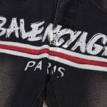 Jeans Balenciaga Paris Black Graphic Logo - Image 3