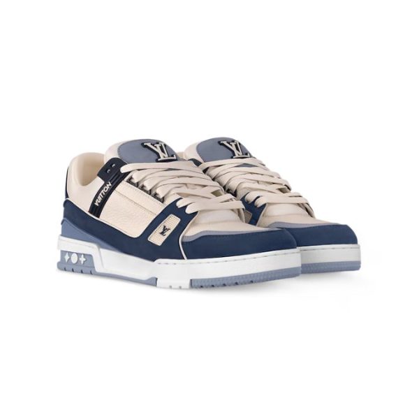 Louis Vuitton Trainer Navy Beige Mesh - Image 2