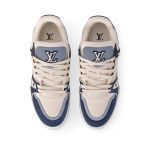 Louis Vuitton Trainer Navy Beige Mesh - Image 3