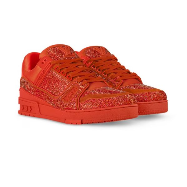 Louis Vuitton Trainer Red Rhinestone Embellished - Image 2