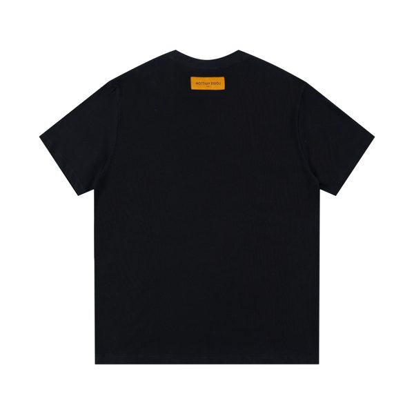 T-Shirt Louis Vuitton LV Monogram Print Black - Image 2