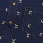 Denim Shirt Louis Vuitton LV Monogram Blue - Image 3