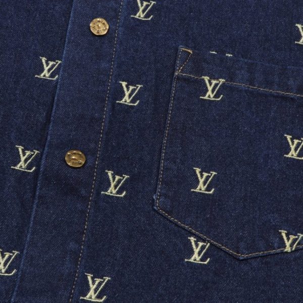 Denim Shirt Louis Vuitton LV Monogram Blue - Image 3