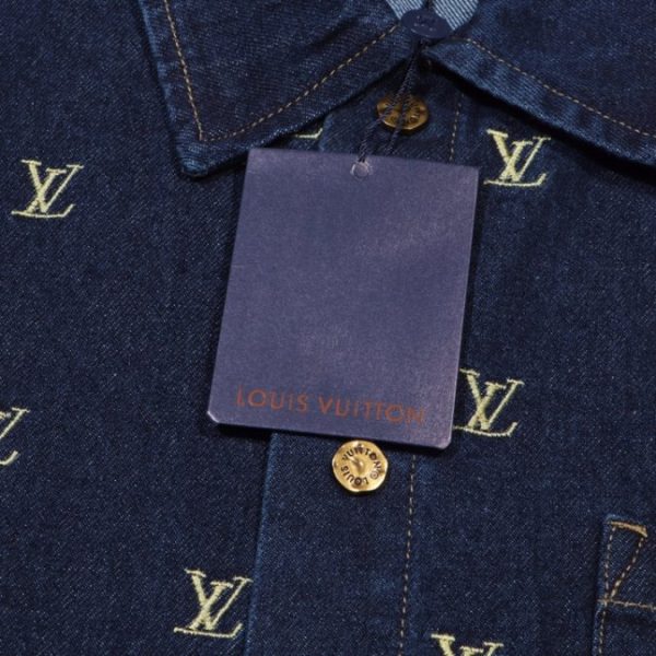 Denim Shirt Louis Vuitton LV Monogram Blue - Image 4