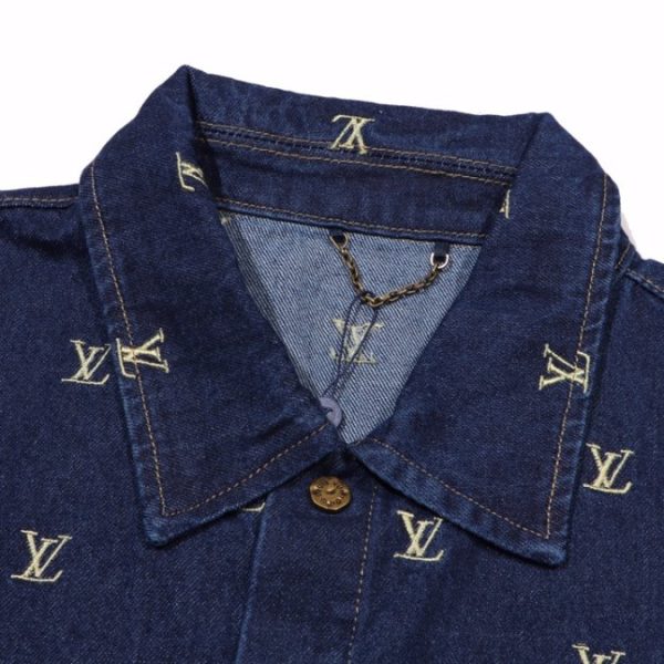 Denim Shirt Louis Vuitton LV Monogram Blue - Image 5