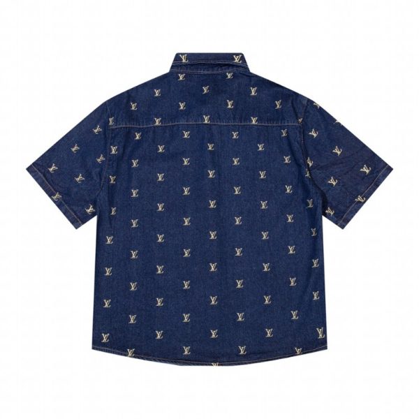 Denim Shirt Louis Vuitton LV Monogram Blue - Image 6