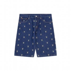 Denim Shorts Louis Vuitton LV Monogram Blue
