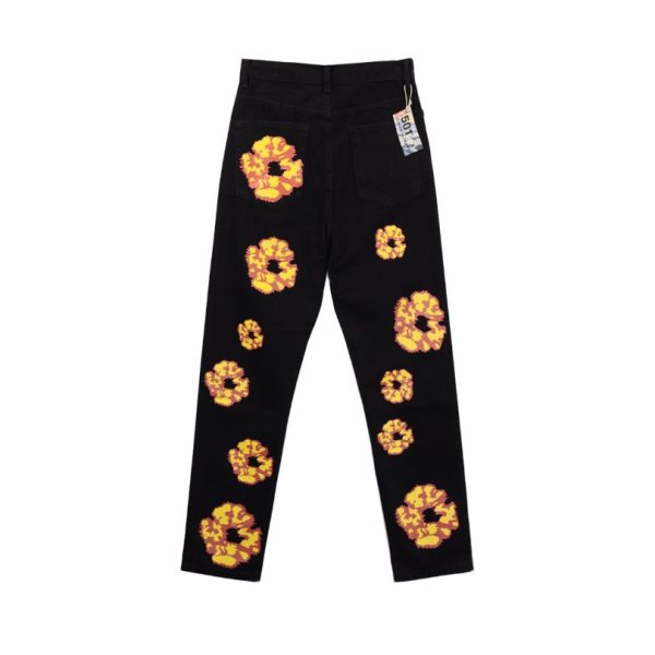 Denim Tears x Levi’s x Offset Floral Print Jeans Black - Image 2