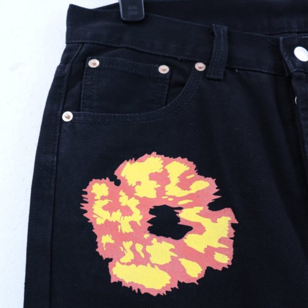 Denim Tears x Levi’s x Offset Floral Print Jeans Black - Image 4