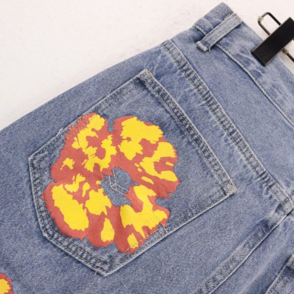 Denim Tears x Levi’s x Offset Floral Print Jeans Light Blue - Image 3