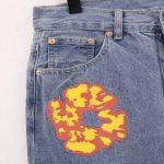 Denim Tears x Levi’s x Offset Floral Print Jeans Light Blue - Image 4