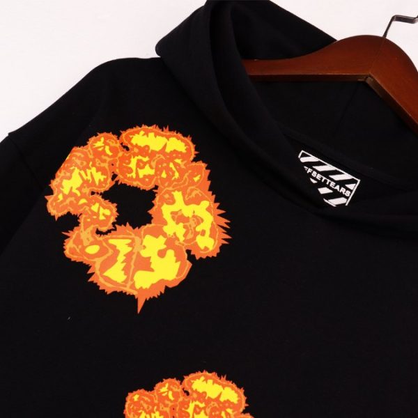 Hoodie Denim Tears x Offset Set Floral Print Black - Image 3