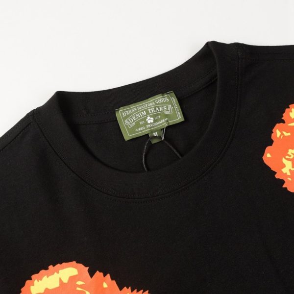 T-Shirt Denim Tears Floral Print Black - Image 4