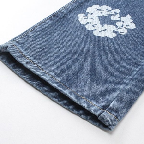 Jeans Denim Tears Floral Print Blue - Image 9