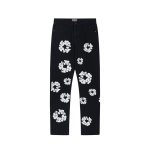 Jeans Denim Tears Floral Print Black