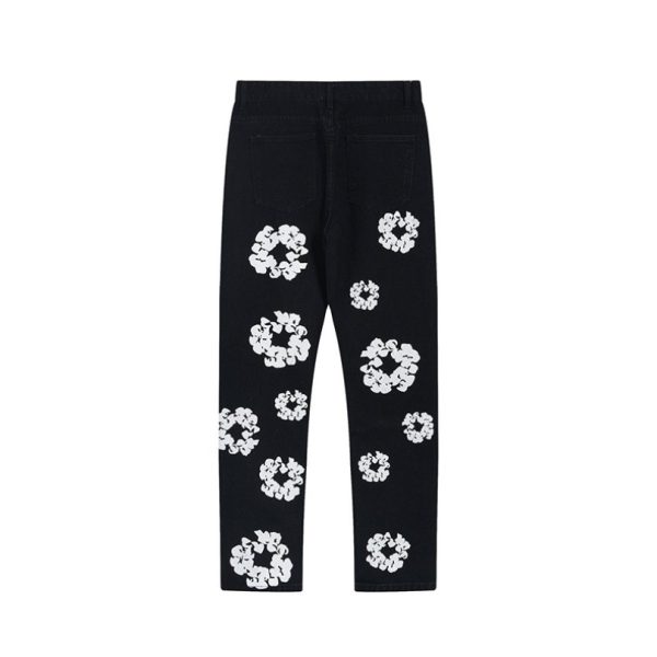 Jeans Denim Tears Floral Print Black - Image 2