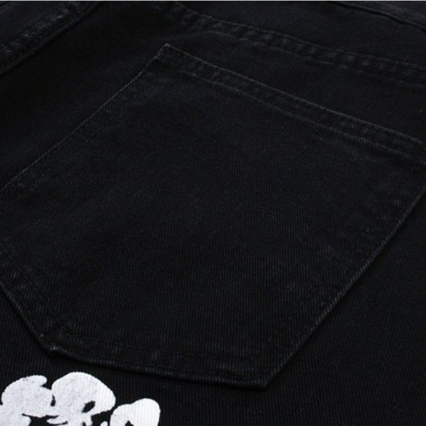 Jeans Denim Tears Floral Print Black - Image 8