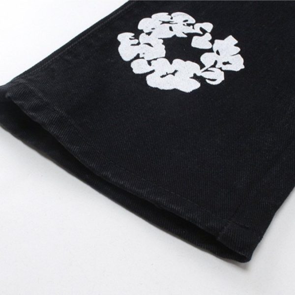 Jeans Denim Tears Floral Print Black - Image 9