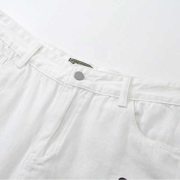 Jeans Denim Tears Floral Print White - Image 3