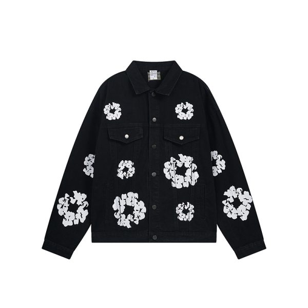 d102300_4129-1.jpg Denim Jacket Denim Tears Floral Print Black - Image 1