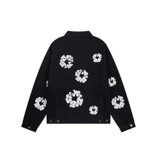 Denim Jacket Denim Tears Floral Print Black - Image 2