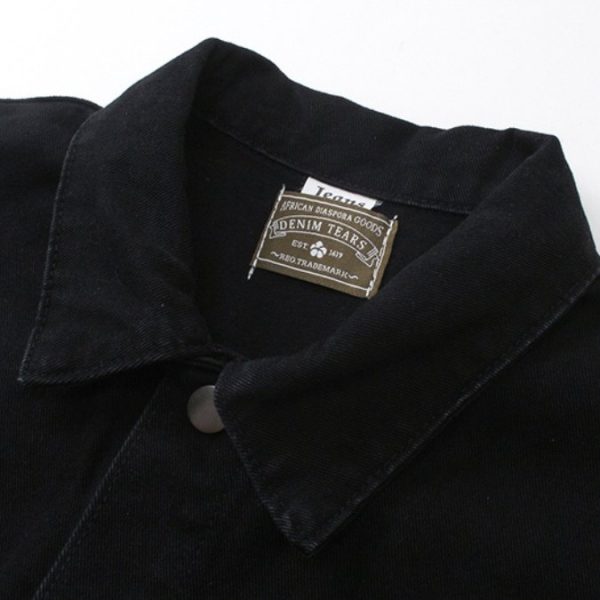 Denim Jacket Denim Tears Floral Print Black - Image 3