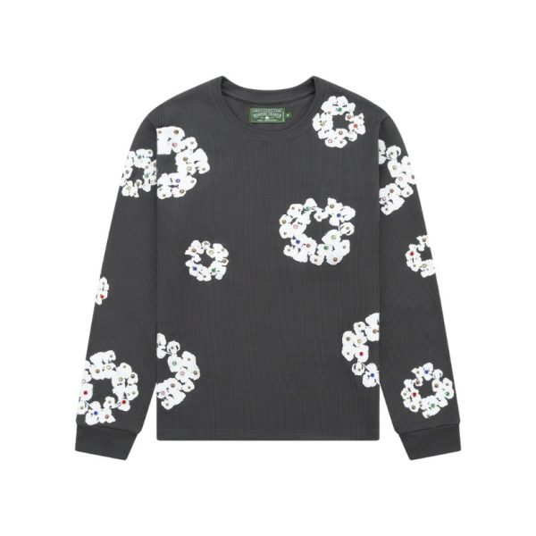 d103322_4187-1.jpg Denim Tears Rhinestone Cotton Wreath Thermal Vintage Black - Image 1