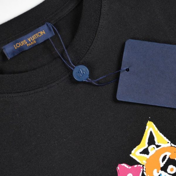 T-shirt Louis Vuitton Multicolor Monogram Drip Black - Image 4