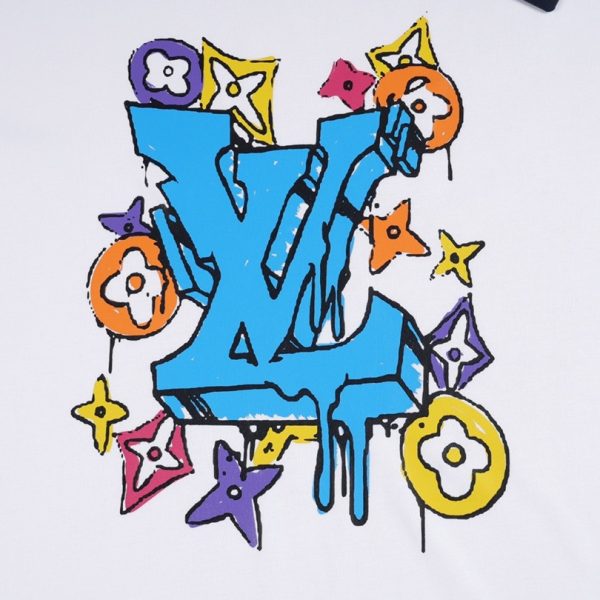 T-shirt Louis Vuitton Multicolor Monogram Drip White - Image 3