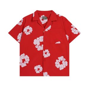 Shirt Denim Tears Circle Clouds Red