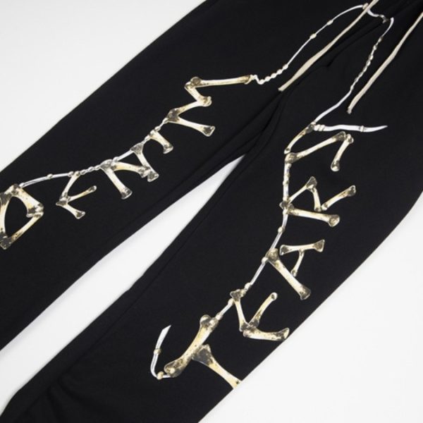 Pants Denim Tears Wishbone Skeleton Print Black - Image 3