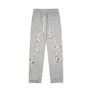 Pants Denim Tears Wishbone Skeleton Print Grey