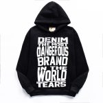 Hoodie Denim Tears Dangerous Brand Black White