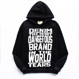 Hoodie Denim Tears Dangerous Brand Black White