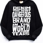 Hoodie Denim Tears Dangerous Brand Black White - Image 3