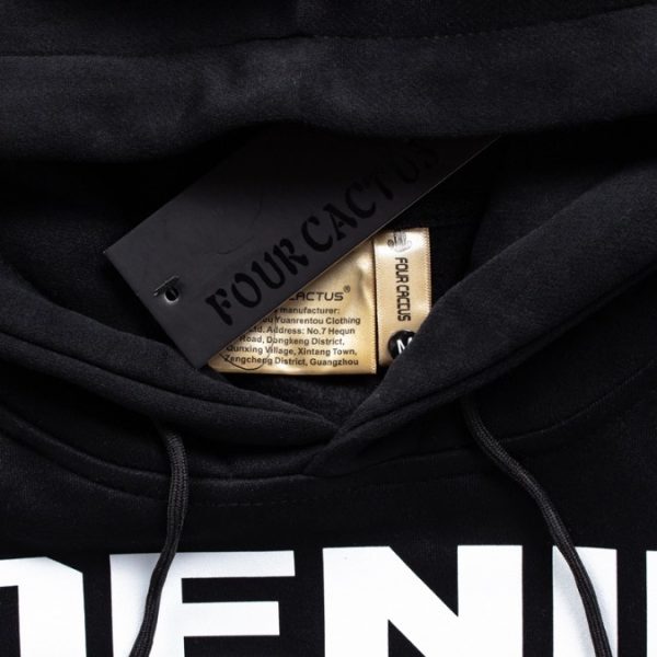 Hoodie Denim Tears Dangerous Brand Black White - Image 4