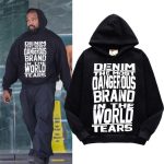 Hoodie Denim Tears Dangerous Brand Black White - Image 5