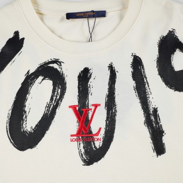 T-shirt Louis Vuitton Brushstroke Logo White - Image 4