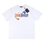 T-shirt Louis Vuitton Gradient Logo White Red Blue