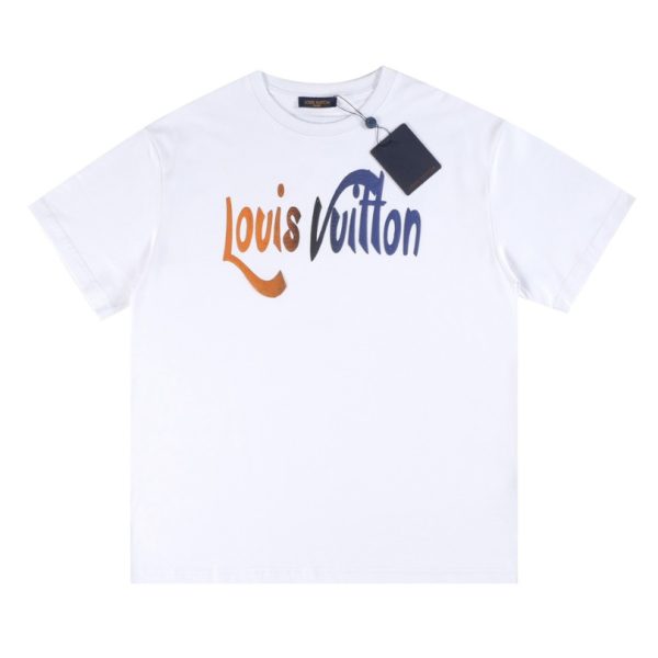 d103697_22459-1.jpg T-shirt Louis Vuitton Gradient Logo White Red Blue - Image 1