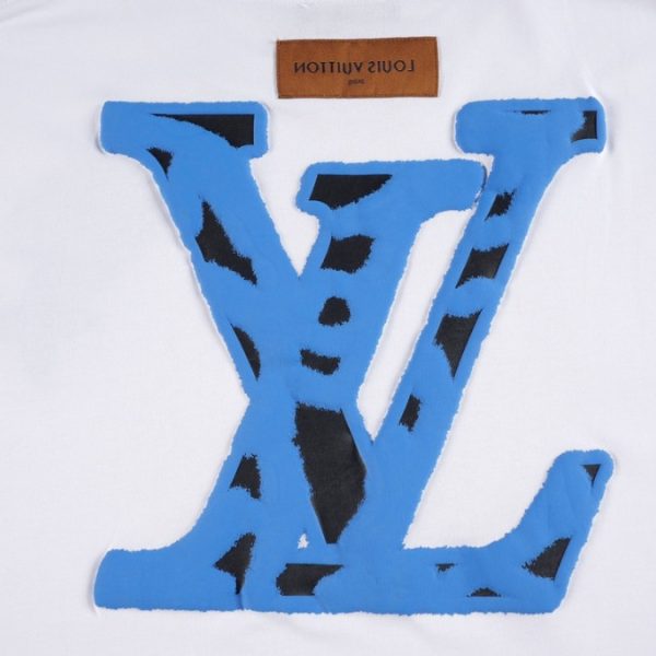 T-shirt Louis Vuitton Blue LV Logo White - Image 4