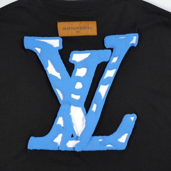 T-shirt Louis Vuitton Blue LV Logo Black - Image 4