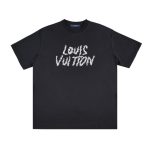 T-shirt Louis Vuitton White Sketch Logo Black