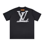 T-shirt Louis Vuitton White Sketch Logo Black - Image 2