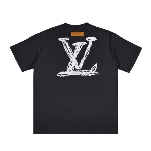 T-shirt Louis Vuitton White Sketch Logo Black - Image 2