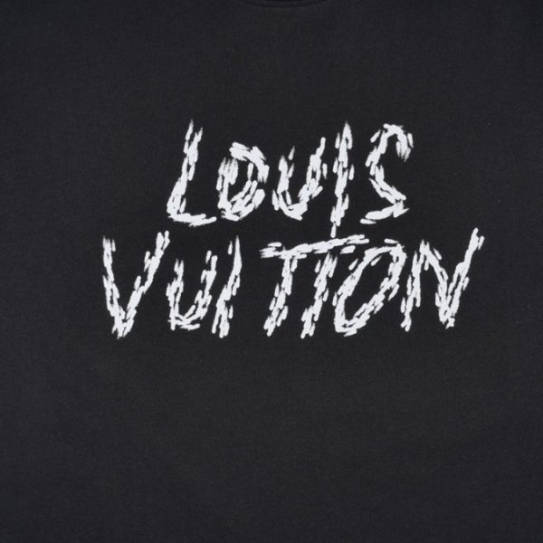 T-shirt Louis Vuitton White Sketch Logo Black - Image 3